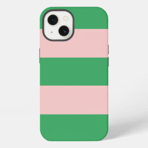 Pale Pink & Green Stripes iPhone Case