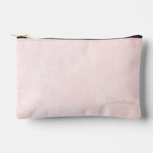 Pale Pink Grunge with Name Accessory Pouch