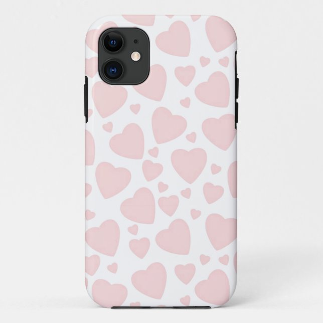 Pale Pink Hearts Case-Mate iPhone Case (Back)