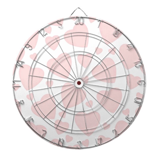 Pale Pink Hearts Dartboard (Front)