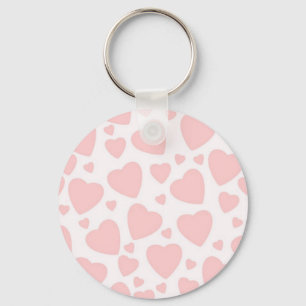 Pale Pink Hearts Key Ring