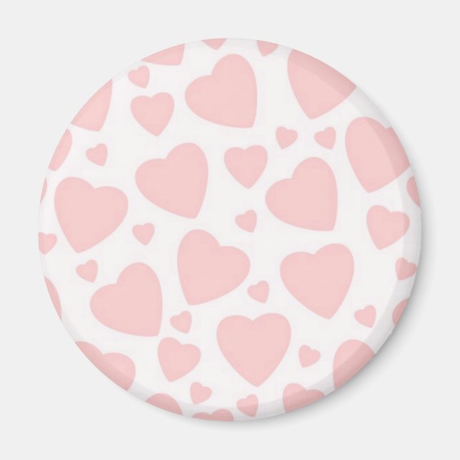 Pale Pink Hearts Magnet (Front)