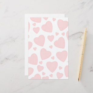 Pale Pink Hearts Stationery