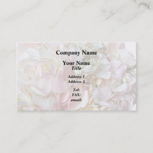 Pale Pink Hydrangea With Baby Breath Business Card