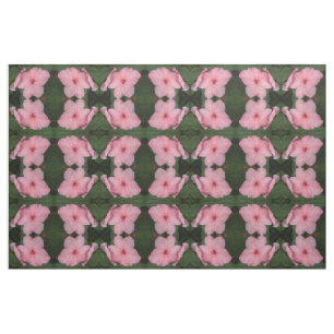 Pale Pink Impatiens Flower Macro Floral Patterned Fabric