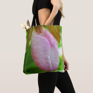 Pale Pink Lady Slipper Orchid Flower Close Up Tote Bag