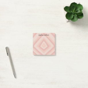 Pale Pink Line CUSTOM Chic Monogram Personalised Post-it Notes