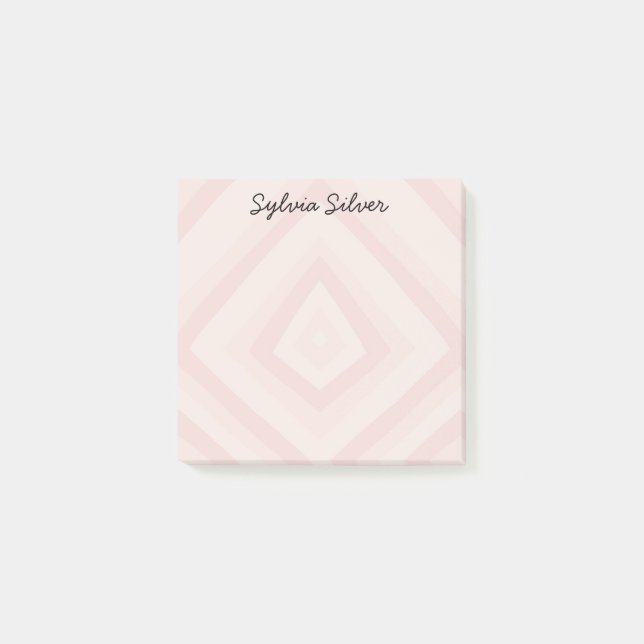 Pale Pink Line CUSTOM Chic Monogram Personalised   Post-it Notes (Front)