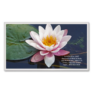 "PALE PINK LOTUS BLOSSOM" Premium Canvas (Gloss) Magnetic Business Card