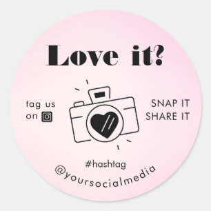 Pale Pink Love Snap Tag Share Social Media Camera