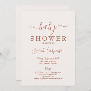 Pale Pink Minimal Boho Baby Shower Invitation