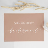 Pale Pink Modern Minimalist Bridesmaid Proposal