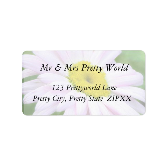 Pale Pink Painted Daisy Label (Front)
