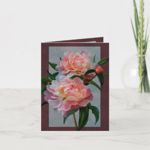 Pale Pink Peonies Greeting Card
