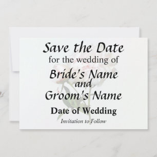 Pale Pink Peony and Bud Save The Date