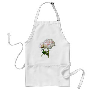 Pale Pink Peony and Bud Standard Apron