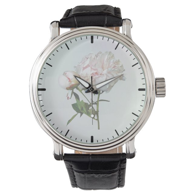 Pale Pink Peony and Bud Watch (Front)