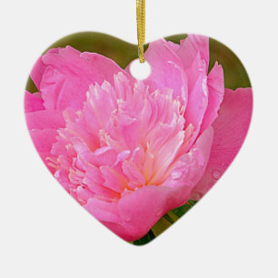 Pale Pink Peony on products Ceramic Tree Decoration