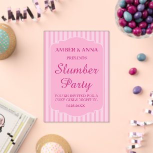 PALE PINK PEROSNALIZED NAME SLUMBER PARTY ACRYLIC INVITATIONS
