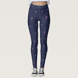 Pale Pink Purple Gerbera Flower Leggings Tights