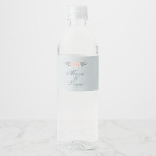 Pale Pink Romantic Rose Water Bottle Label