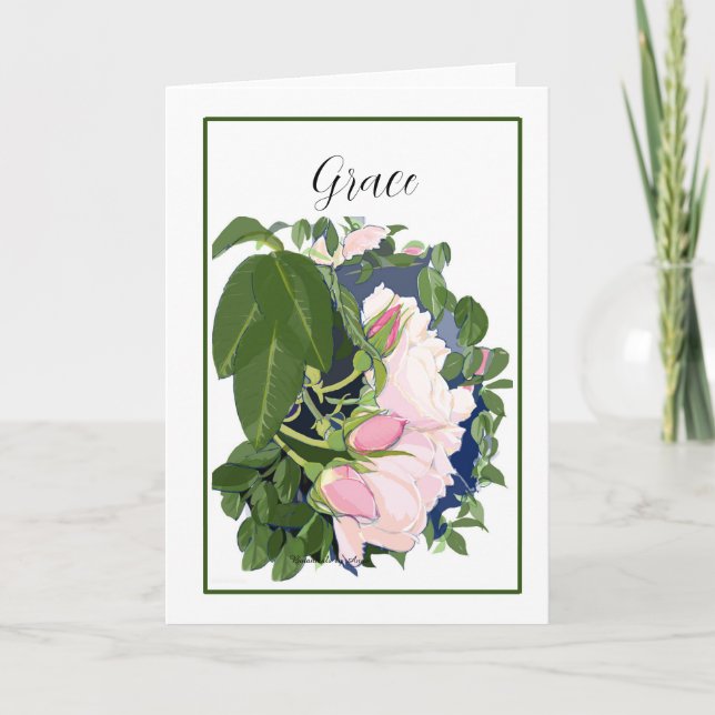 Pale Pink Rose card (Front)