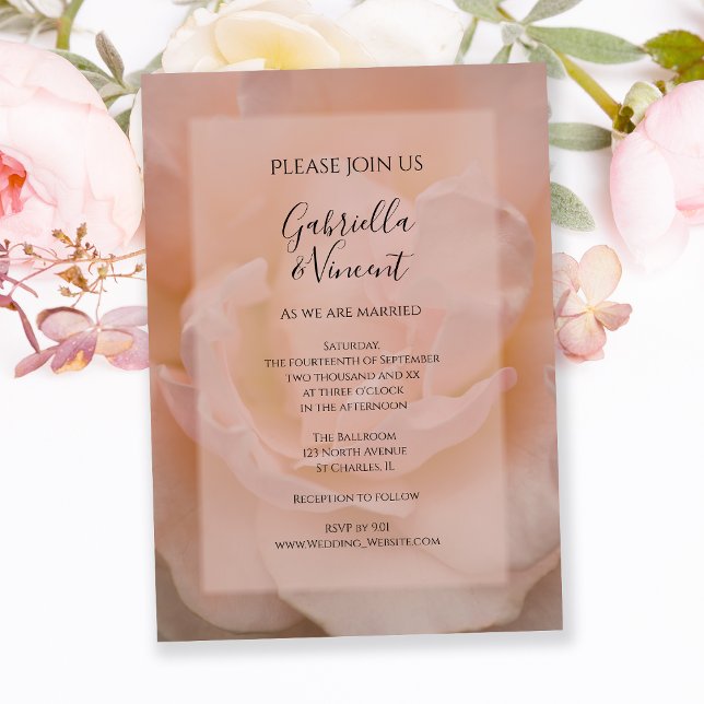 Pale Pink Rose Floral Wedding Invitation (Creator Uploaded)