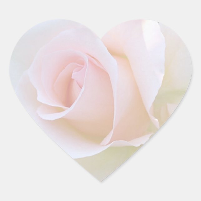 pale pink rose heart sticker (Front)