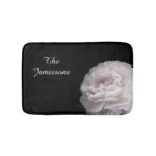 Pale Pink Rose Personalised Plush Bath Mat