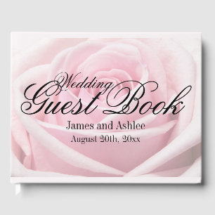 Pale Pink Rose Personalised Summer Wedding Guest Book