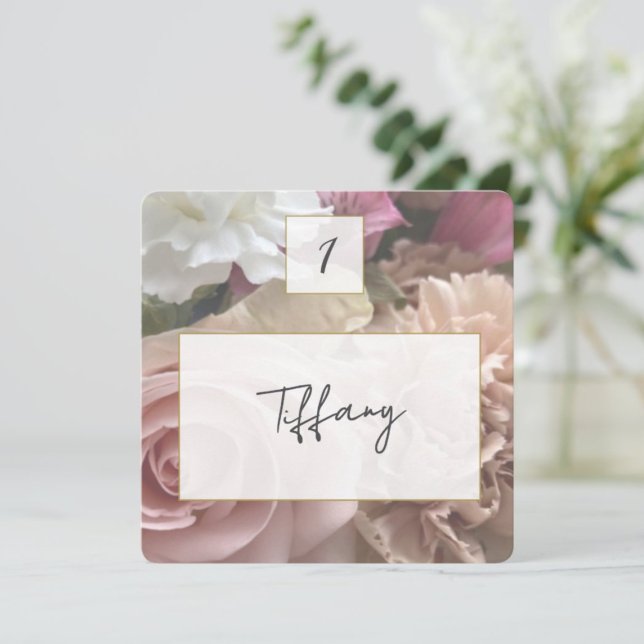Pale Pink Rose Place Setting Card (Creator Uploaded)