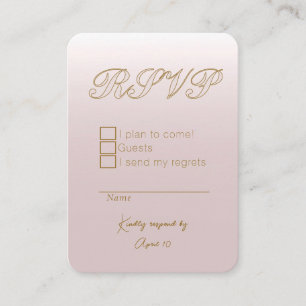 Pale Pink Rose Response Card