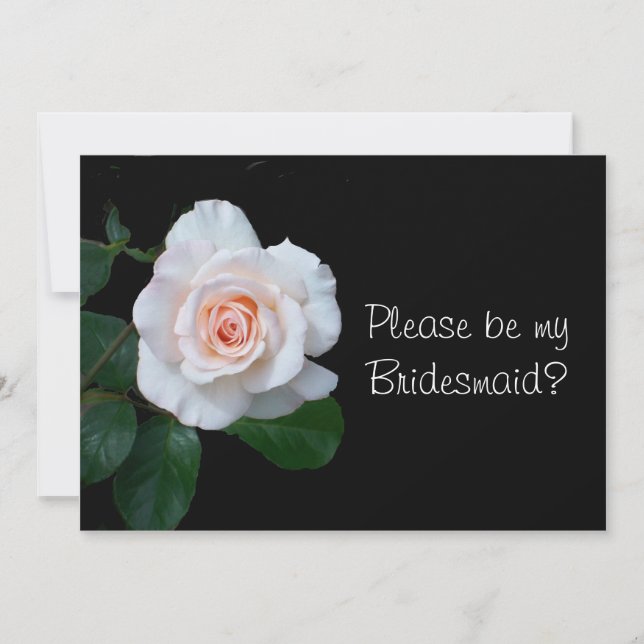 Pale Pink Rosebud Bridesmaid Request Card (Front)