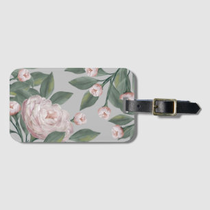 Pale Pink Roses With editable background Luggage Tag