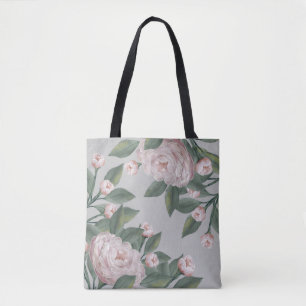 Pale Pink Roses With editable background Tote Bag