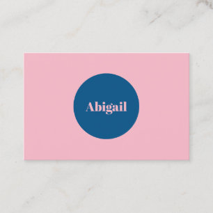 Pale Pink Snorkel Blue Modern Ovale Business Card