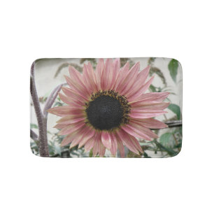 Pale Pink Sunflower Bath Mat