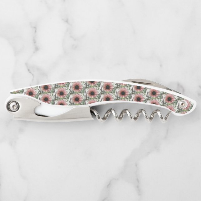 Pale Pink Sunflower Corkscrew (Front)