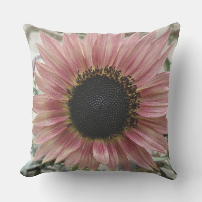 Pale Pink Sunflower Cushion (Front)