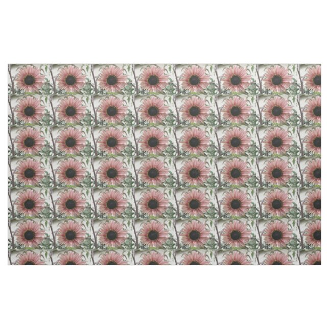 Pale Pink Sunflower Fabric (Fat Quarter)