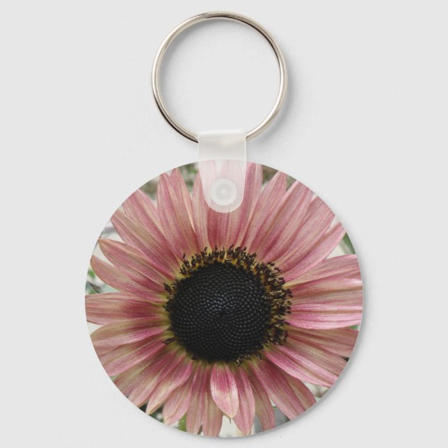 Pale Pink Sunflower Key Ring (Front)