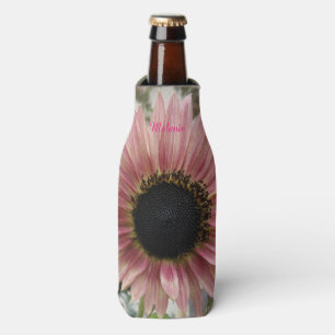 Pale Pink Sunflower Personalised Bottle Cooler