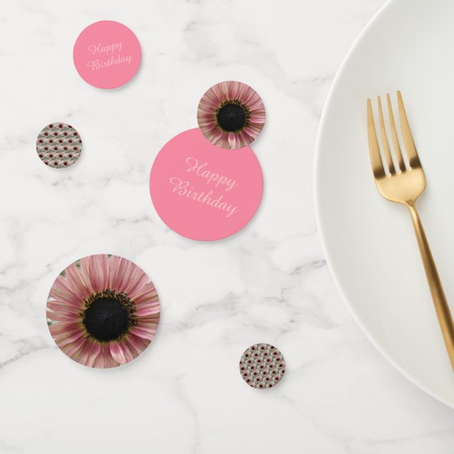 Pale Pink Sunflower Personalised Confetti (Group)