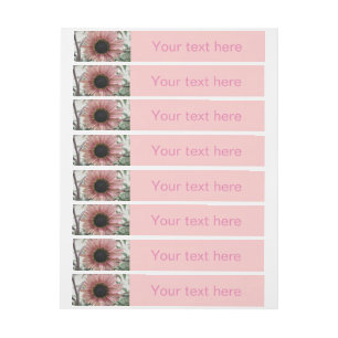 Pale Pink Sunflower Personalised Wraparound Address Label