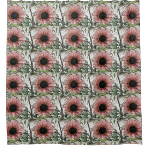 Pale Pink Sunflower Shower Curtain