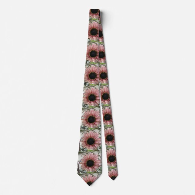 Pale Pink Sunflower Tie (Front)