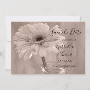 Pale Pink Tinted Daisy Wedding Save the Date