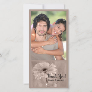 Pale Pink Tinted Daisy Wedding Thank You Card