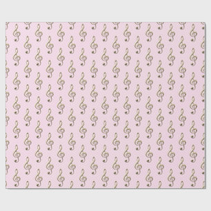 Pale Pink Treble Clef Musical Symbol Music Lover's Wrapping Paper