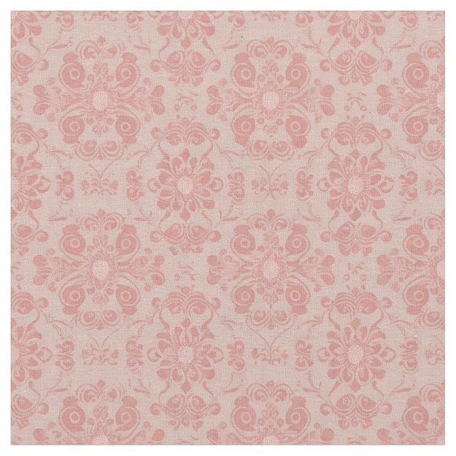 Pale Pink Victorian Repeating Design Fabric (Close Up)